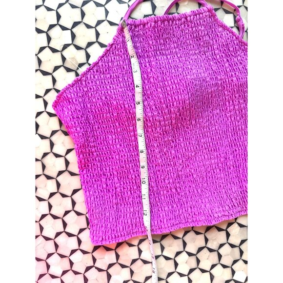 NWT A New Day Womens 2-Piece Set Pink Halter Smocked Top & Maxi Skirt M - Picture 6 of 9